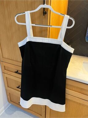 LOFT Black and White Contrast Dress